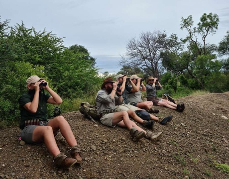 Binoculars up! Birding at one of the dams. 